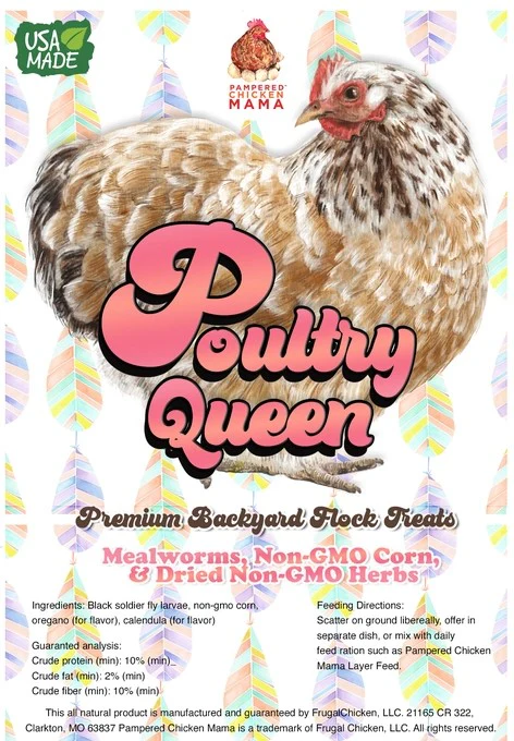 Poultry Queen Mealworm, Non - Gmo Corn, Non - Gmo Flax, & Herb Treat For Pet Chickens - Image 3