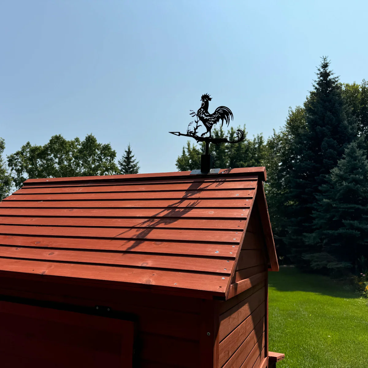 Premium Chicken Weathervane 13 Inches in Black Steel With Mounting Kit - Image 4