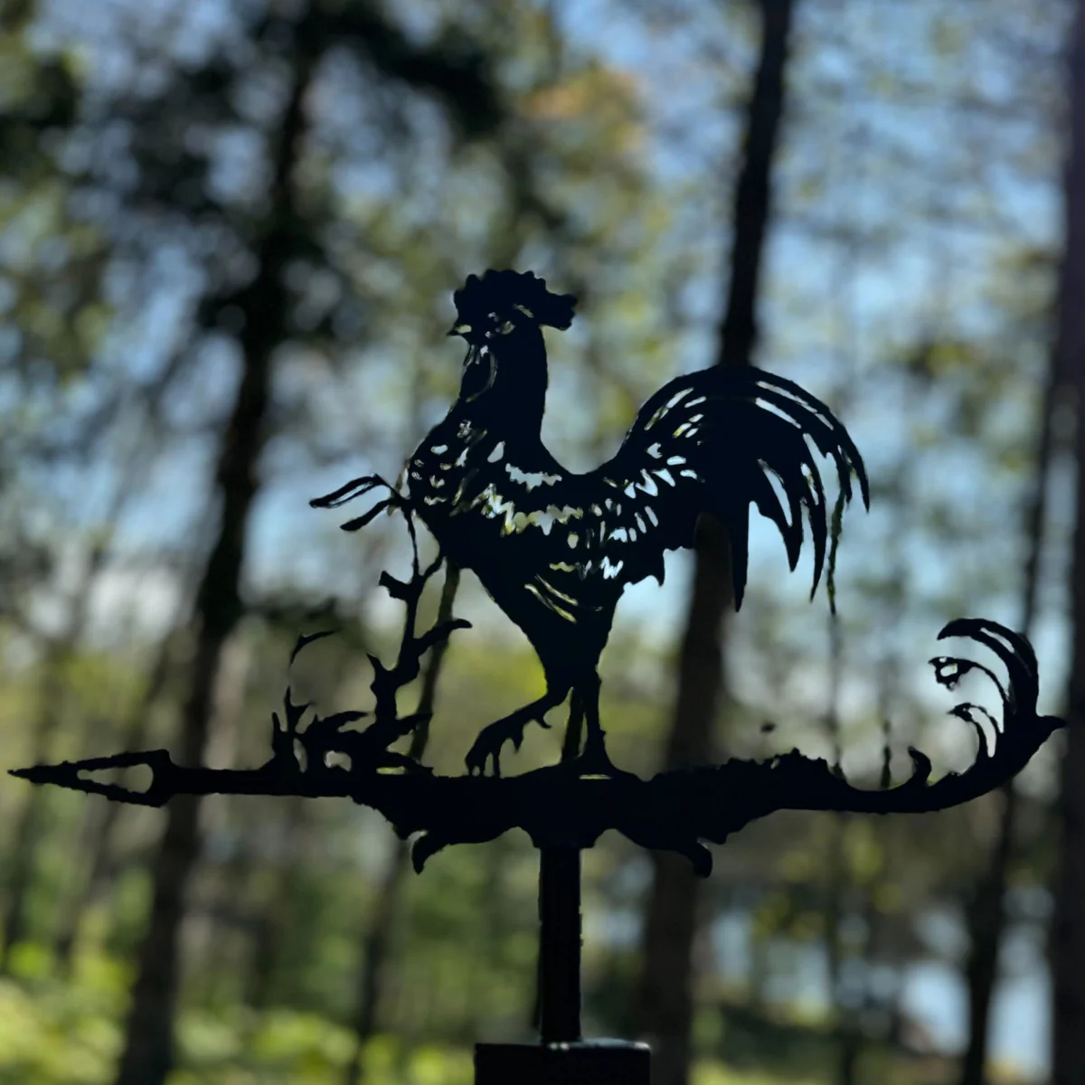 Premium Chicken Weathervane 13 Inches in Black Steel With Mounting Kit - Image 5